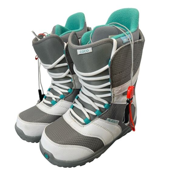 Burton Shoes - Burtons Coco Women's Snowboard Boots Size 8 White Mint Green Cushioned